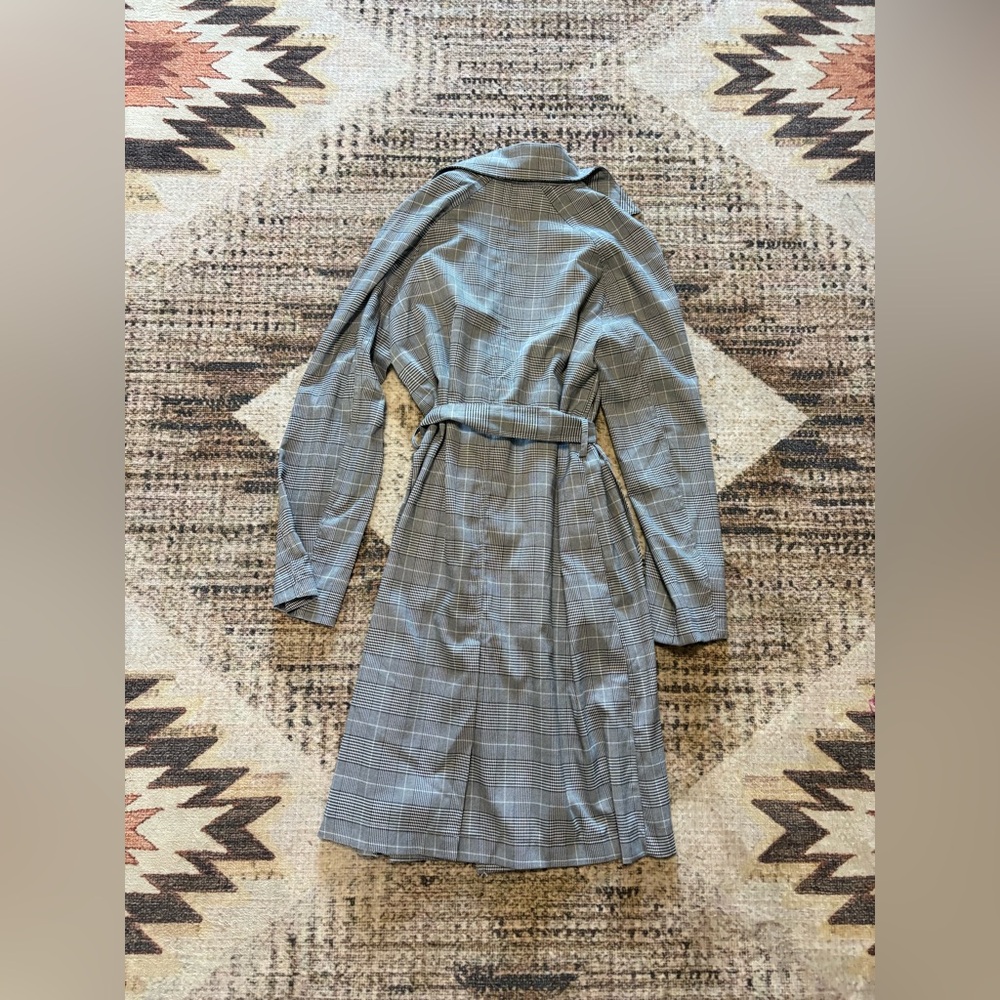 BB Dakota by Steve Madden NWT Glen Plaid Trench Coat Medium - Picture 4 of 5